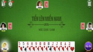 Chơi game bài tiến lên miền Nam miễn phí sử dụng bộ bài Tây 52 lá